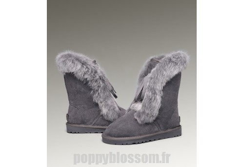 Acheter Bottes Ugg-235 court en fourrure de renard gris